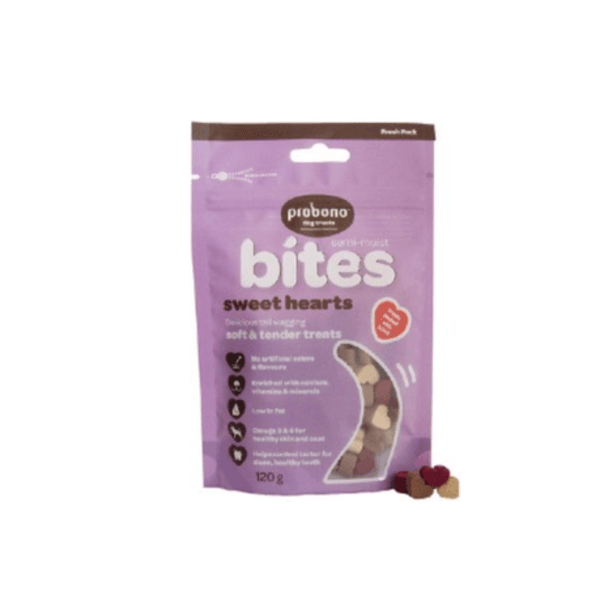 Probono Semi Moist Sweet Hearts - 120g Pouch