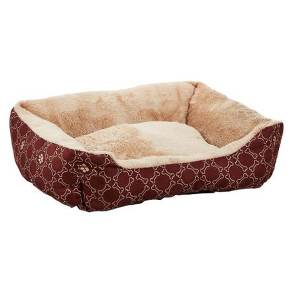 Pawise - Wine Red Square Dog Bed - Large (64cm/25inch)