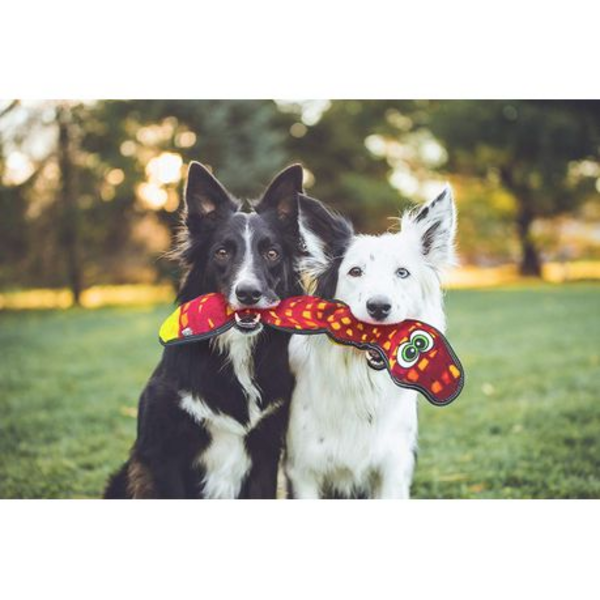 Outward Hound - 6 Squeaker Tough Seamz Plush Dog Toy - Snake