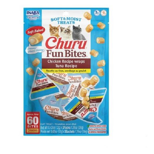 Inaba - Churu Fun Bites - Chicken Recipe Wraps & Tuna Recipe Filling 60g