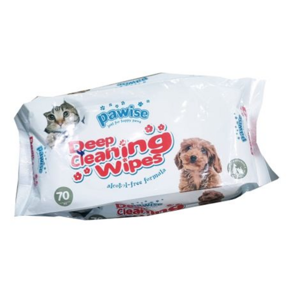 Pawise - Deep Cleaning Wipes for Pets 70 pcs x2